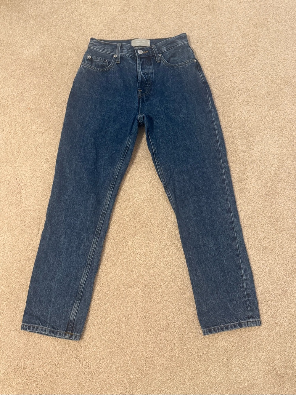 Everlane 90s Cheeky Jean Size 24 Ankle High Rise Straight Leg Medium Wash Denim